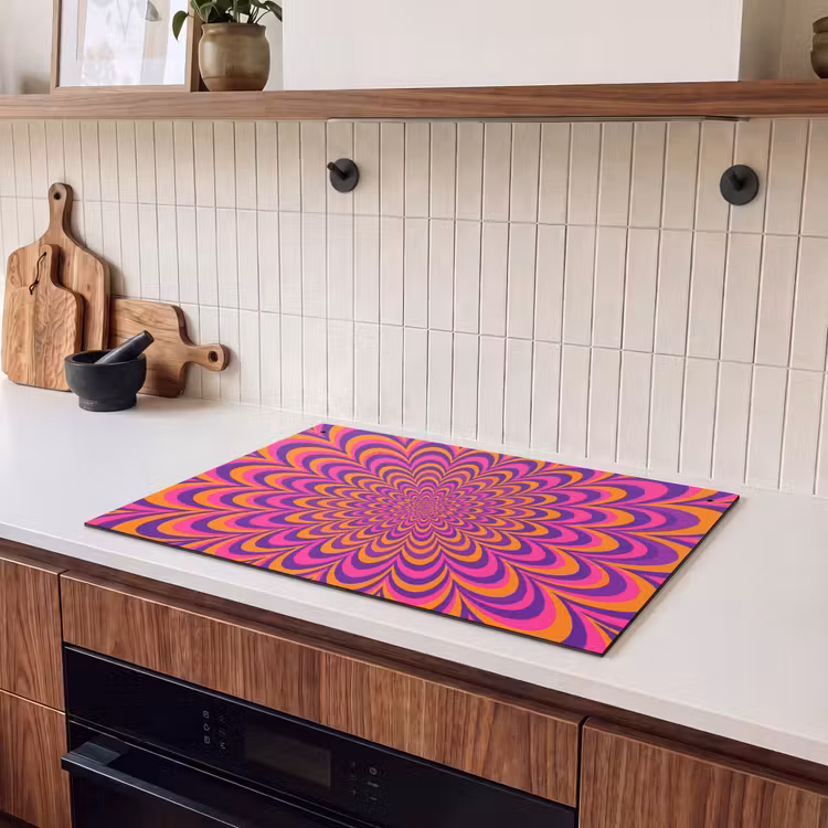 Induction Hob Cover & Splashback (2-in-1) - Pattern - Optical - Colorful — 3