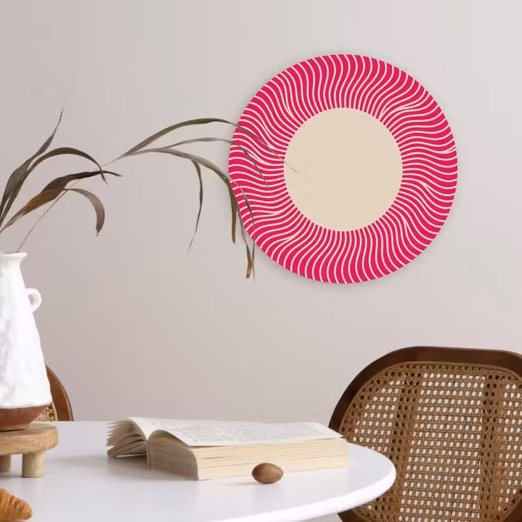 round wall art - Abstract - Pattern - Pink — 4