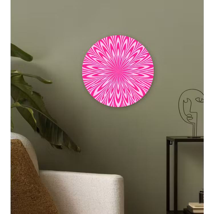 round wall art - Pattern - Optical - Pink — 3