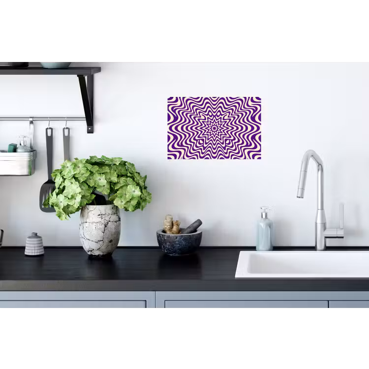 Wall Sticker - Abstract - Waves - Optical - Modern - Purple — 2