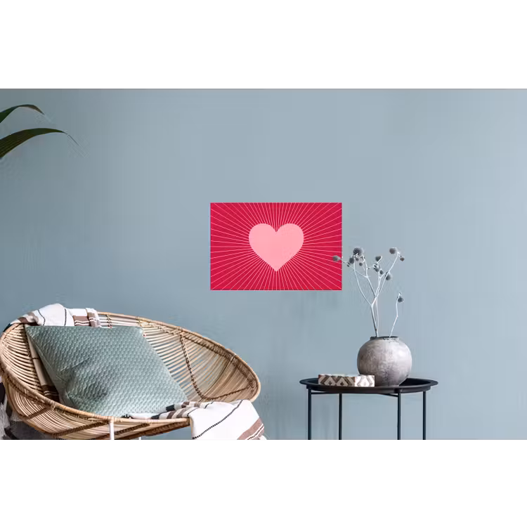 Wall Sticker - Heart - Rays - Love - Abstract - Pink — 4