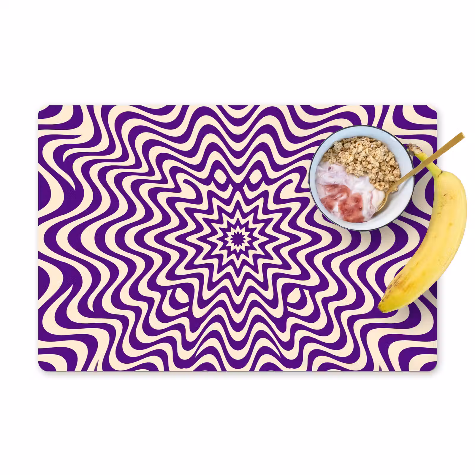 Placemat - 6 pieces - Abstract - Waves - Optical - Modern - Purple — 1