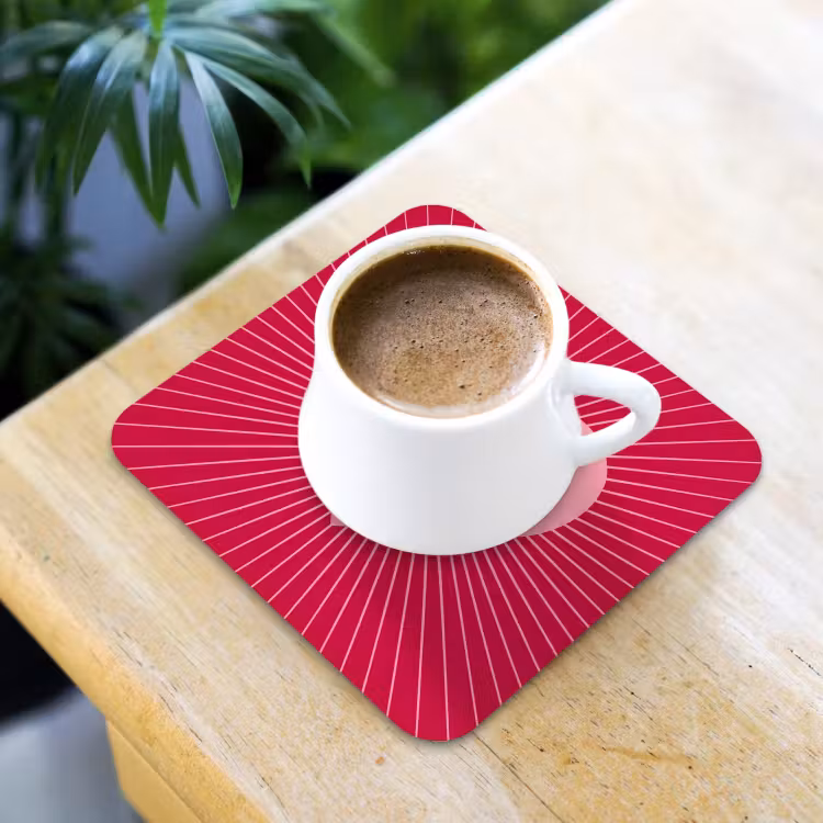 Coaster - Heart - Rays - Love - Abstract - Pink — 3
