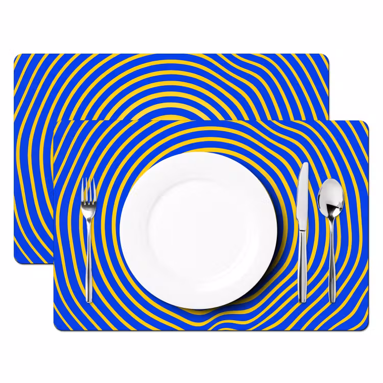 Placemat - 6 pieces - Abstract Pattern - Blue — 2