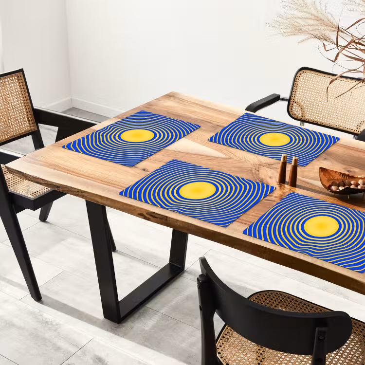 Placemat - 6 pieces - Abstract Pattern - Blue — 4