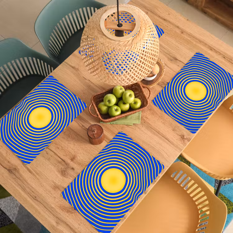 Placemat - 6 pieces - Abstract Pattern - Blue — 5