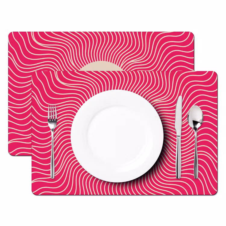 Placemat - 6 pieces - Abstract - Pattern - Pink — 2