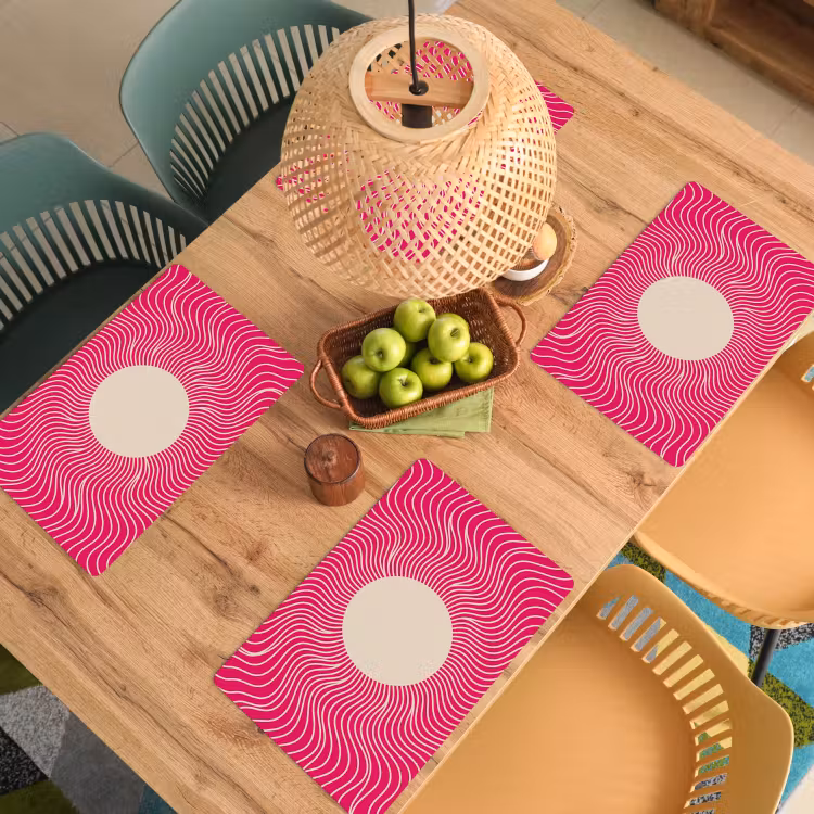 Placemat - 6 pieces - Abstract - Pattern - Pink — 5