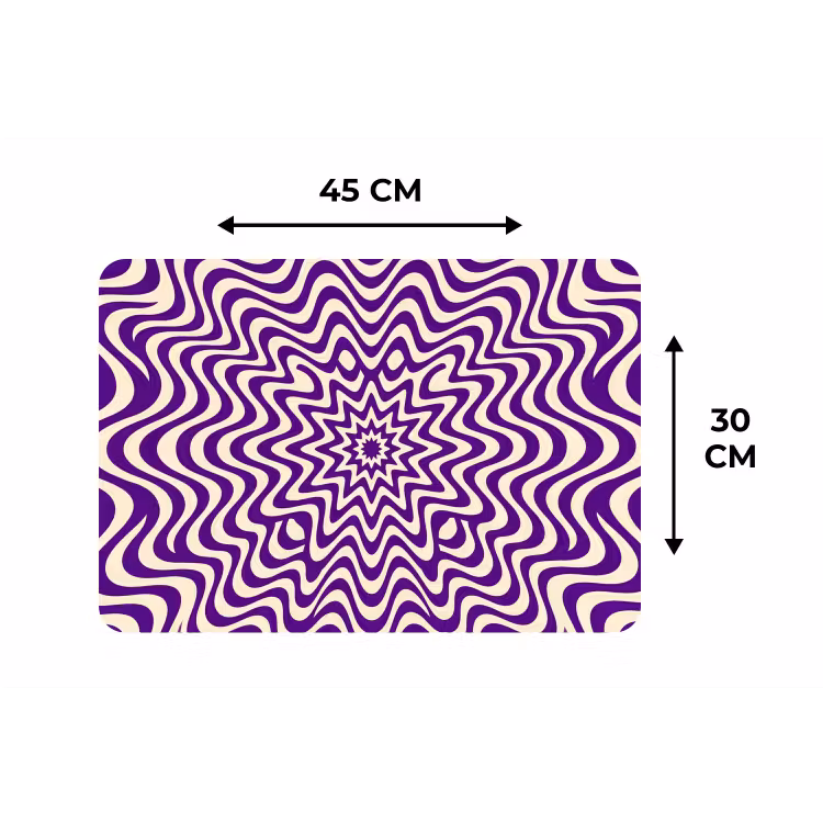 Placemat - 6 pieces - Abstract - Waves - Optical - Modern - Purple — 3