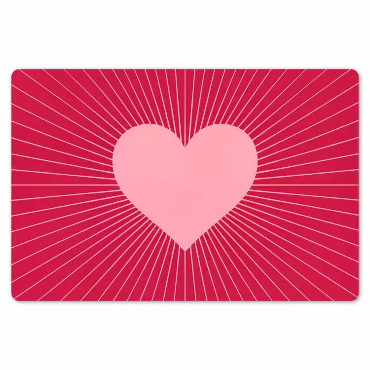 Placemat - 6 pieces - Heart - Rays - Love - Abstract - Pink — 6