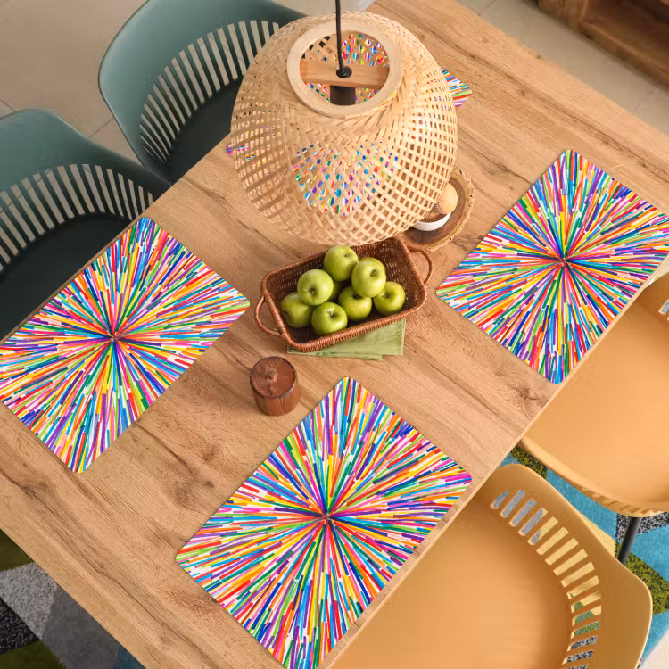 Placemat - 6 pieces - Lines - Colorful - Abstract — 5