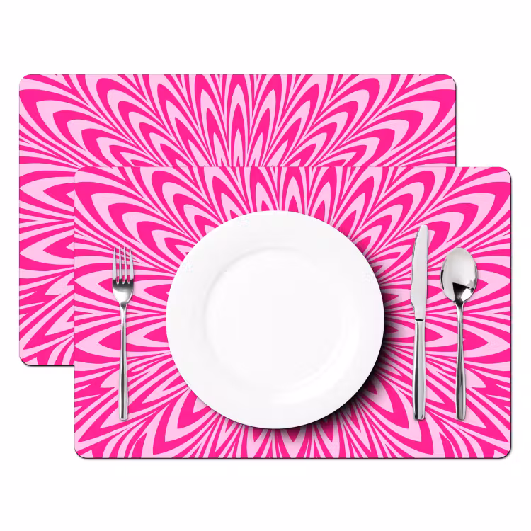 Placemat - 6 pieces - Pattern - Optical - Pink — 2