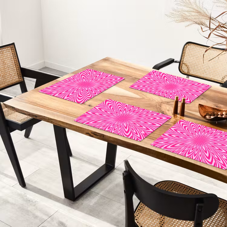 Placemat - 6 pieces - Pattern - Optical - Pink — 4
