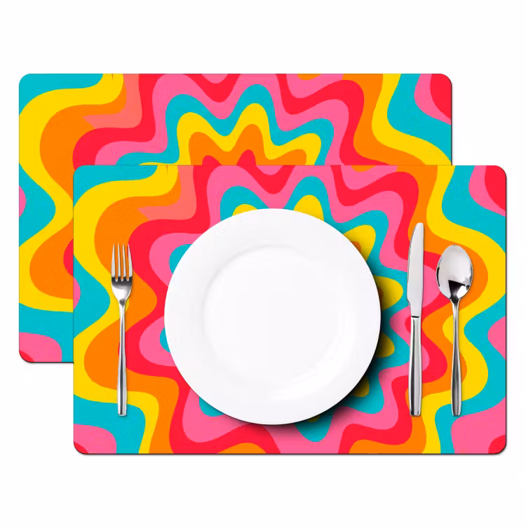 Placemat - 6 pieces - Pattern - Wavy - Colorful — 2