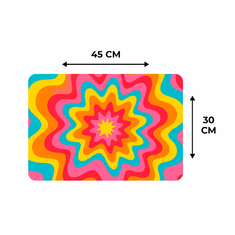 Placemat - 6 pieces - Pattern - Wavy - Colorful — 3