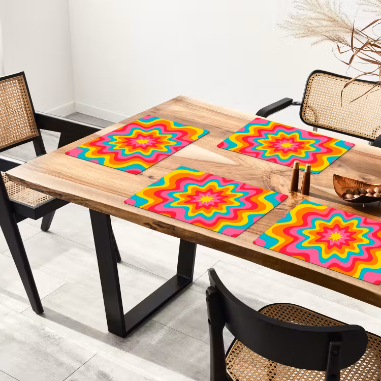 Placemat - 6 pieces - Pattern - Wavy - Colorful — 4