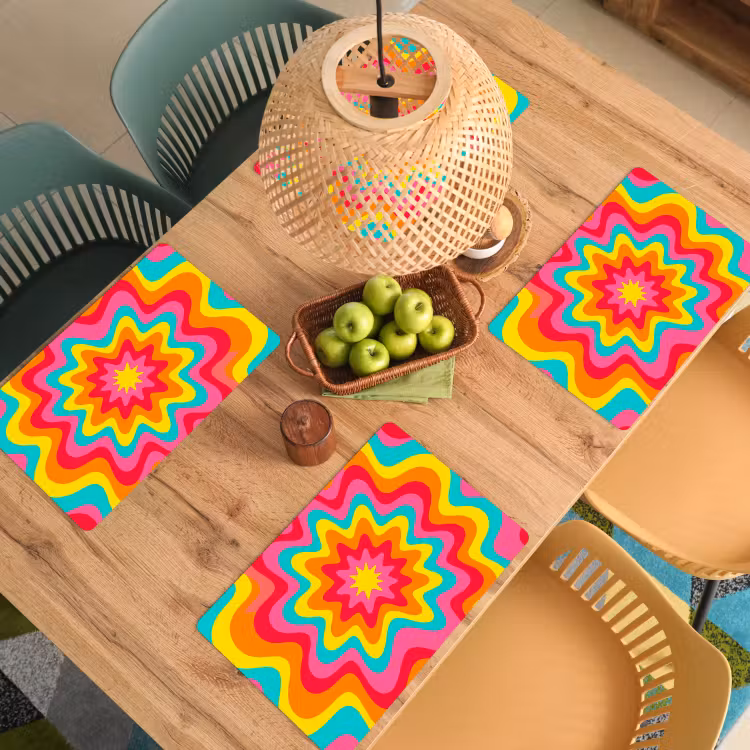 Placemat - 6 pieces - Pattern - Wavy - Colorful — 5