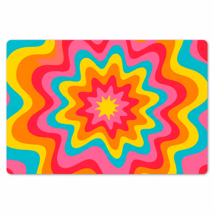 Placemat - 6 pieces - Pattern - Wavy - Colorful — 6