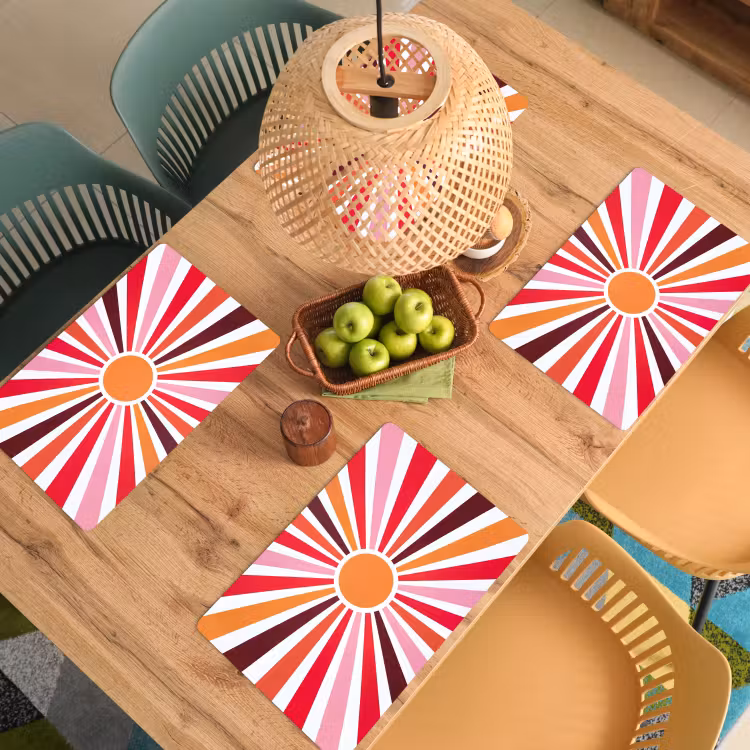 Placemat - 6 pieces - Sun - Rays - Abstract - Colorful — 5