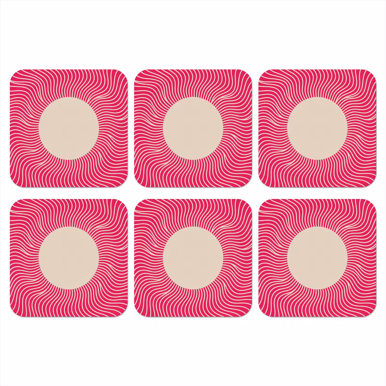 Coaster - Abstract - Pattern - Pink — 1