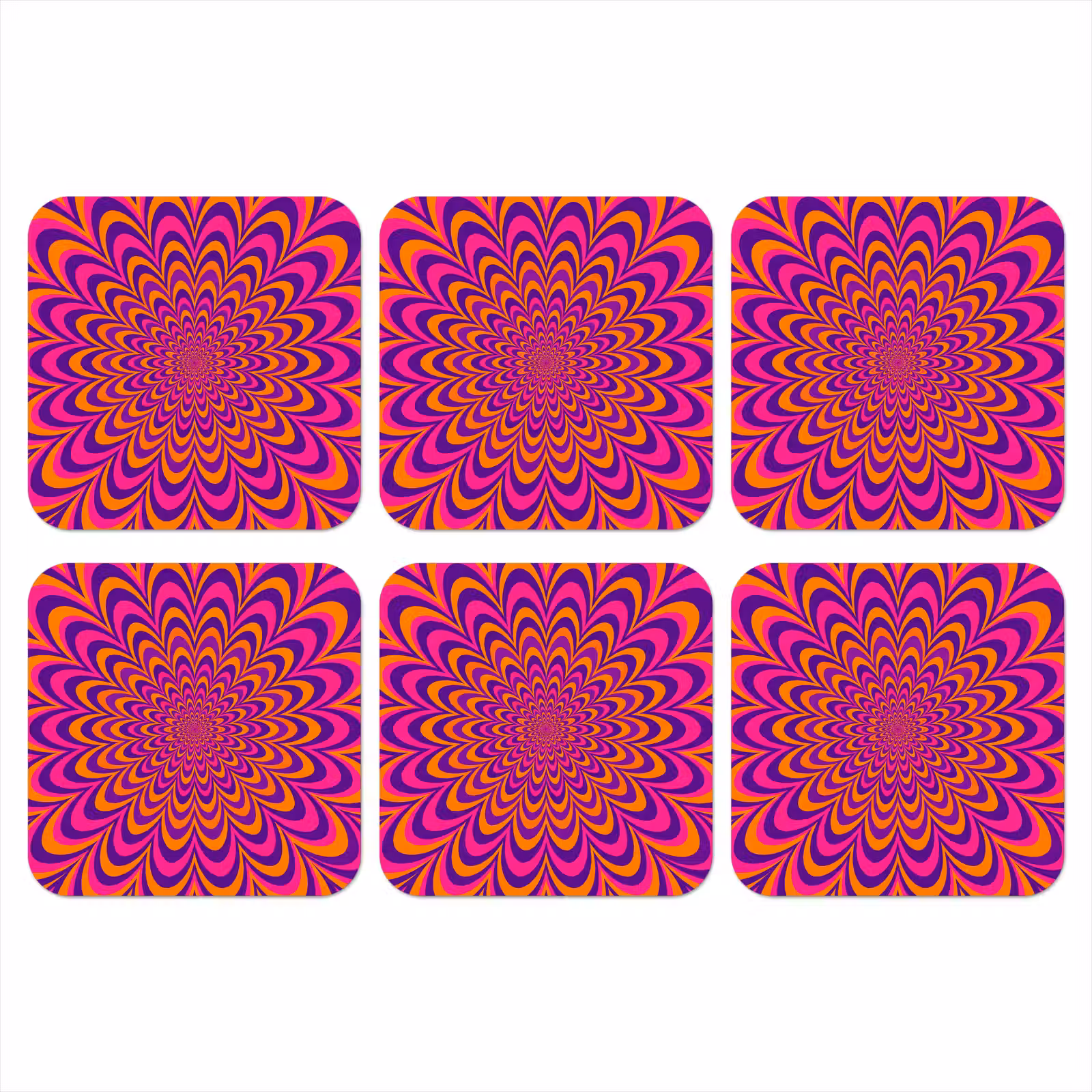Coaster - Pattern - Optical - Colorful — 1