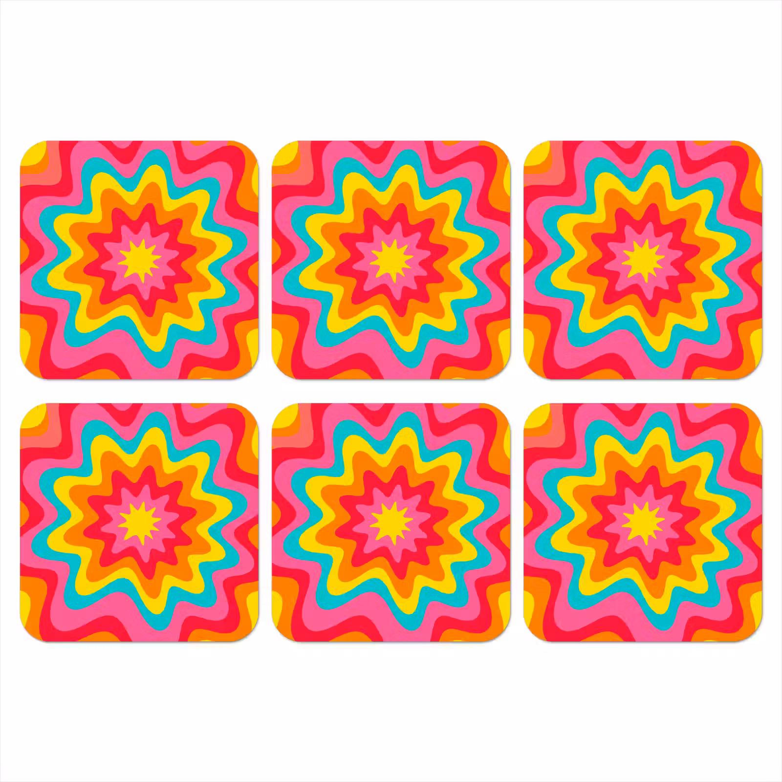 Coaster - Pattern - Wavy - Colorful — 1
