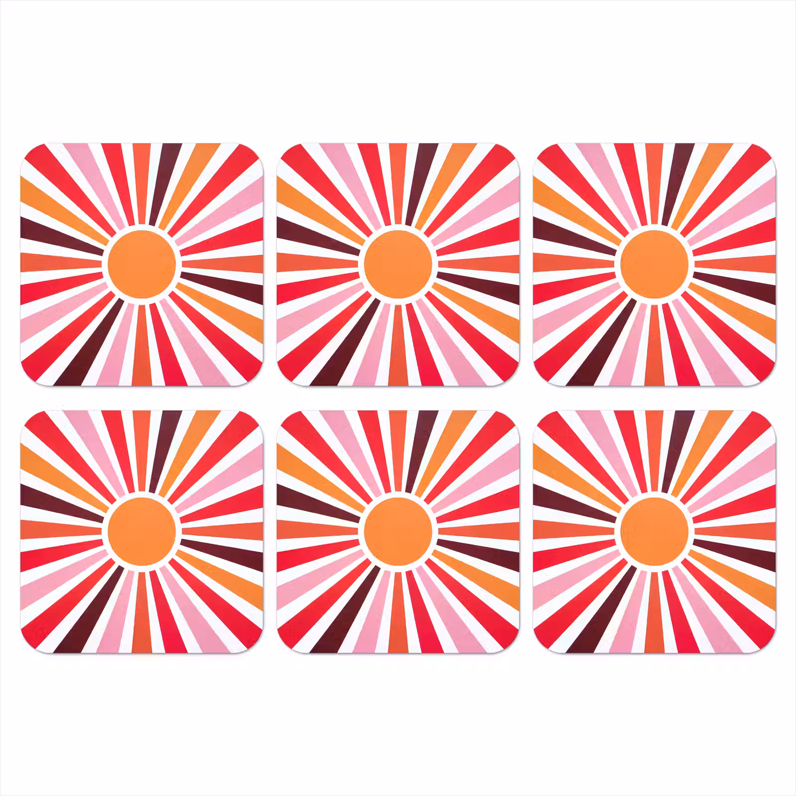 Coaster - Sun - Rays - Abstract - Colorful — 1