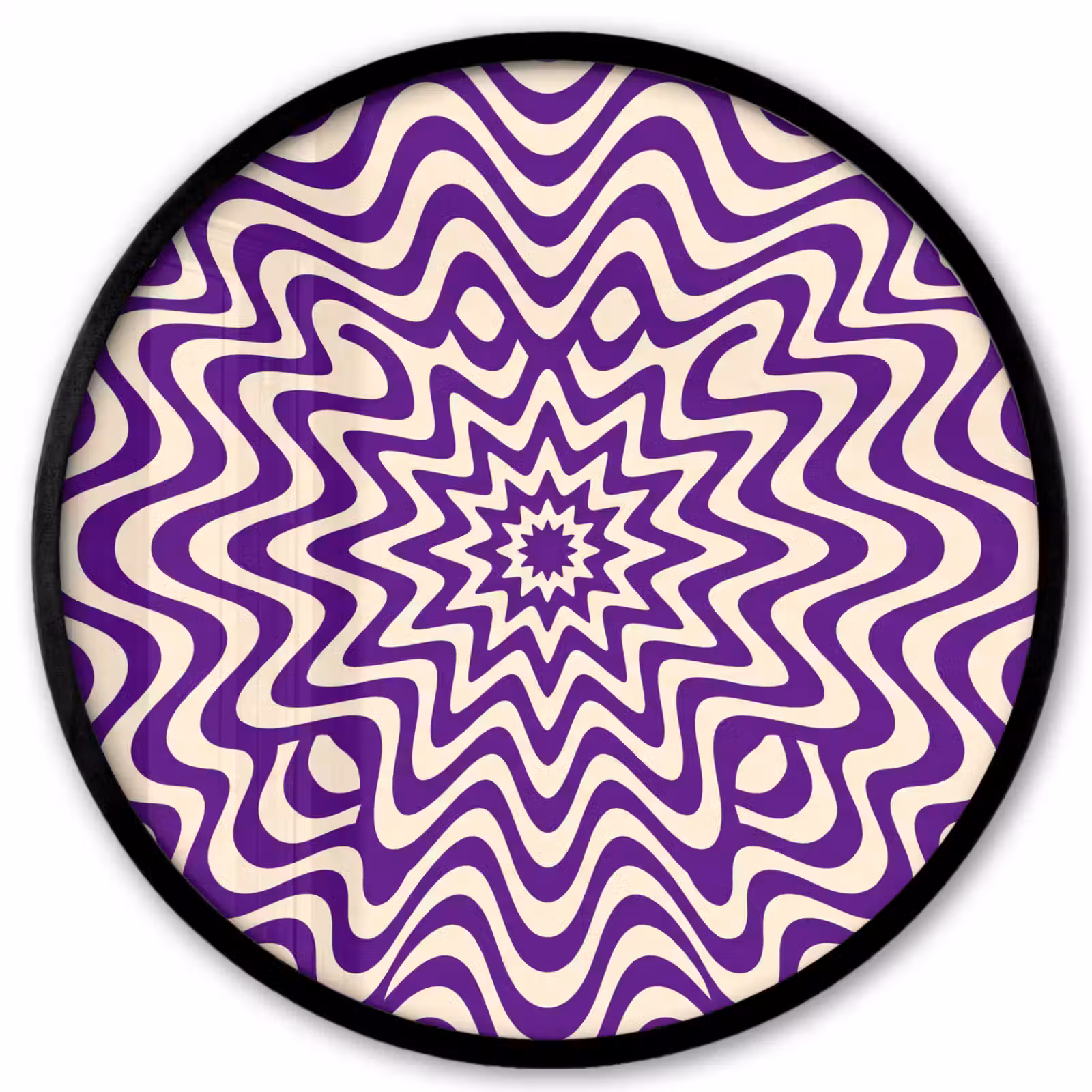 Photo Frame Round - Abstract - Waves - Optical - Modern - Purple — 1