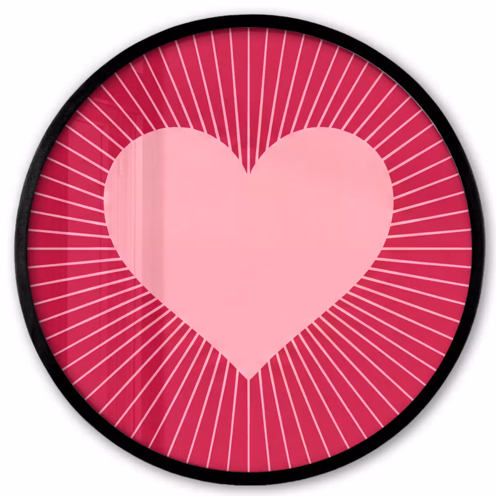 Photo Frame Round - Heart - Rays - Love - Abstract - Pink — 1