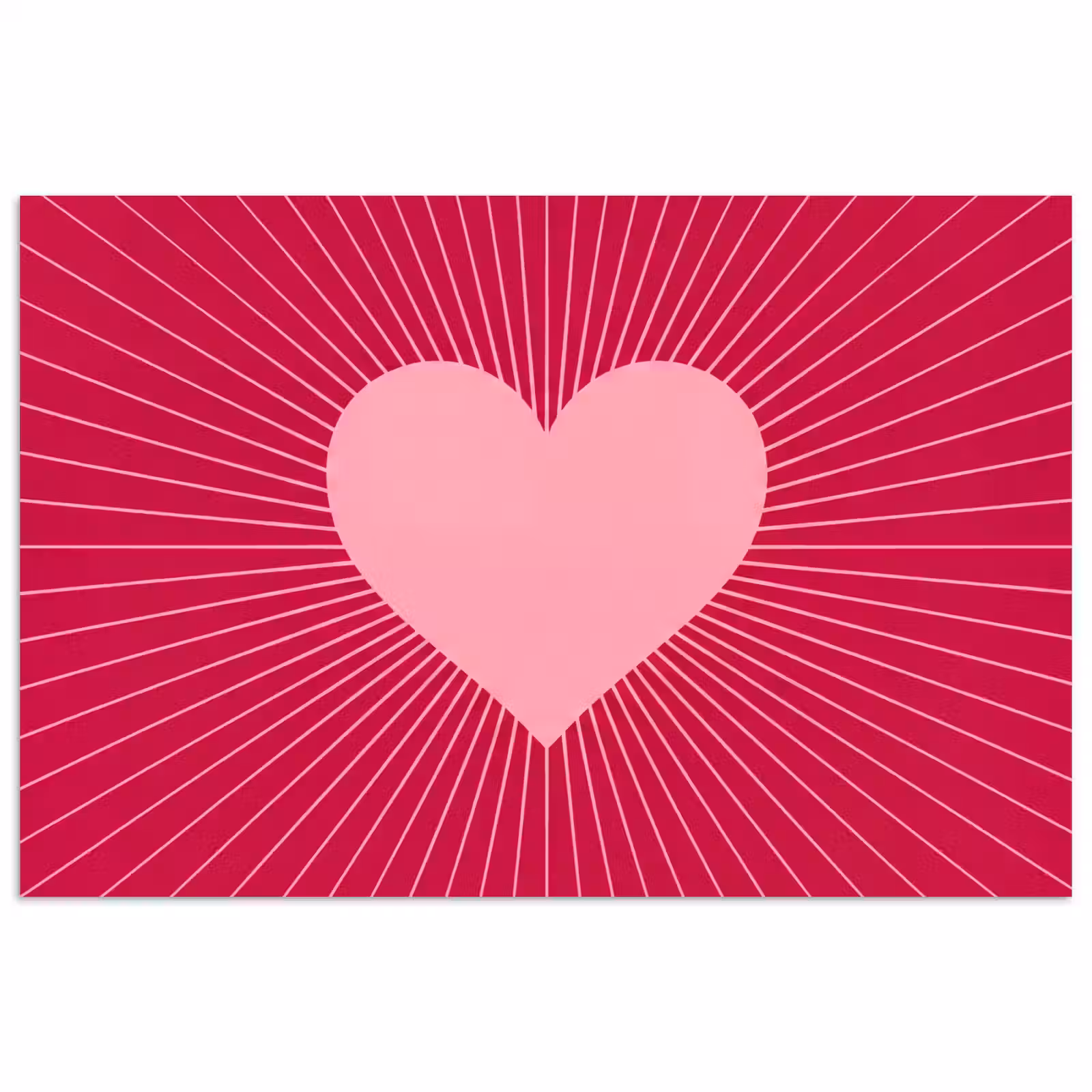 Poster - Heart - Rays - Love - Abstract - Pink — 1