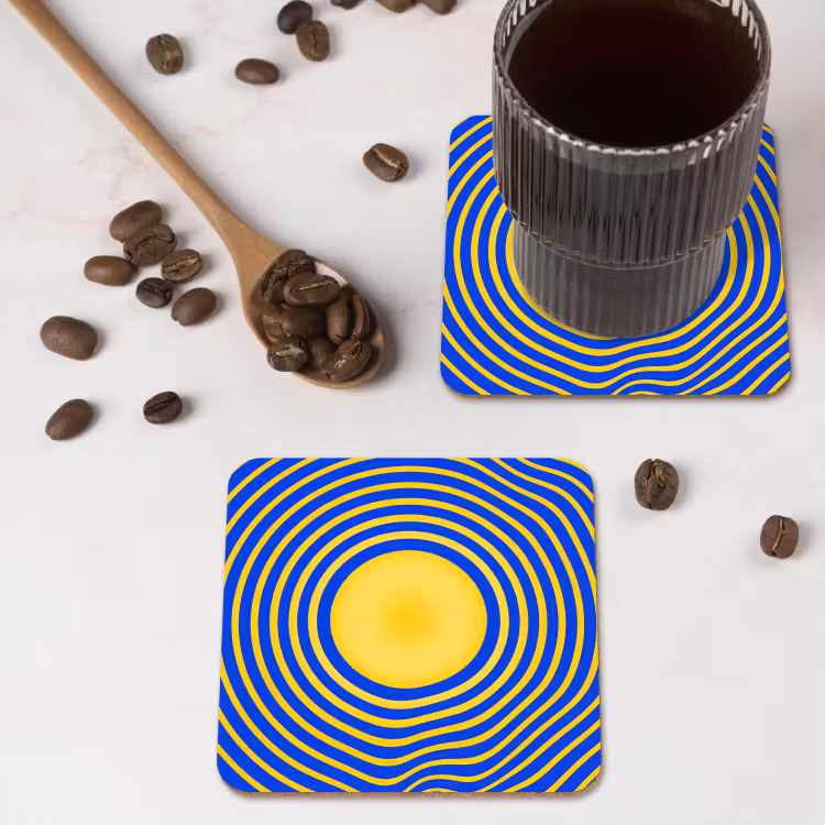 Coaster - Abstract Pattern - Blue — 4