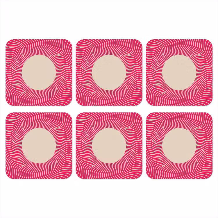Coaster - Abstract - Pattern - Pink — 1