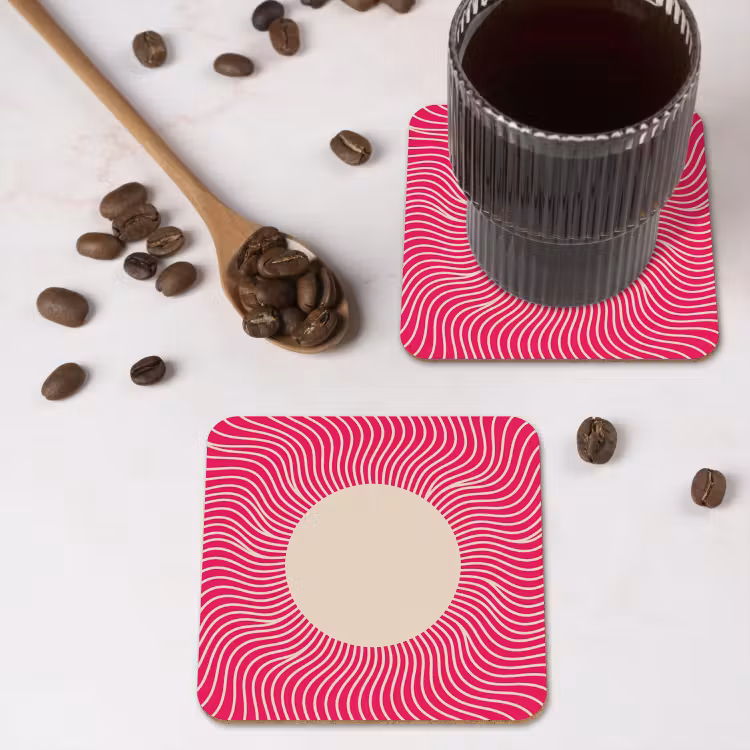 Coaster - Abstract - Pattern - Pink — 4