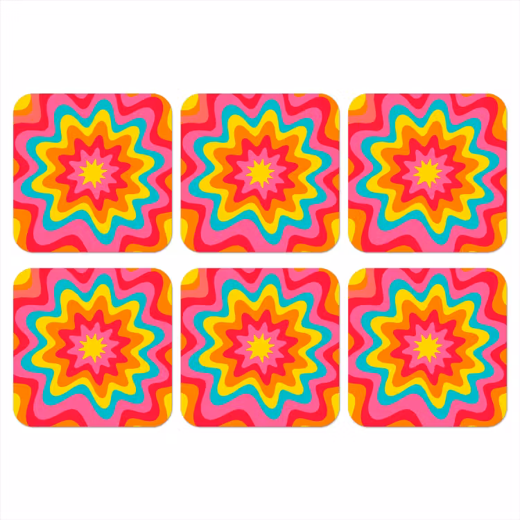Coaster - Pattern - Wavy - Colorful — 1