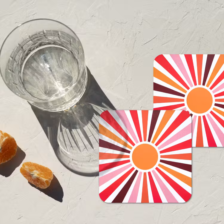 Coaster - Sun - Rays - Abstract - Colorful — 2