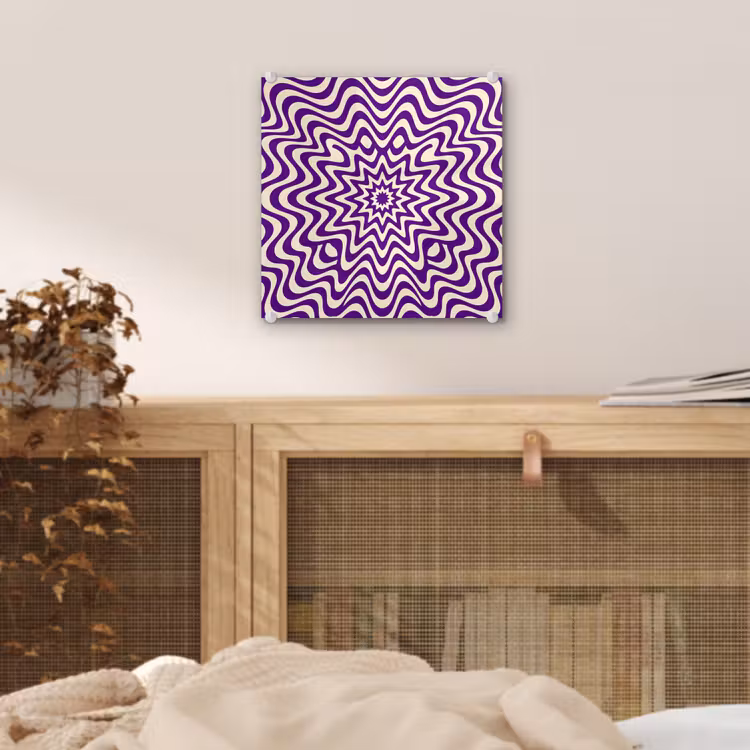 Glass Print - Abstract - Waves - Optical - Modern - Purple — 5