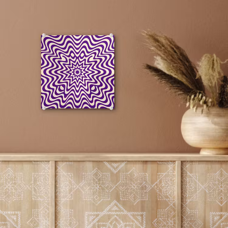 Glass Print - Abstract - Waves - Optical - Modern - Purple — 6