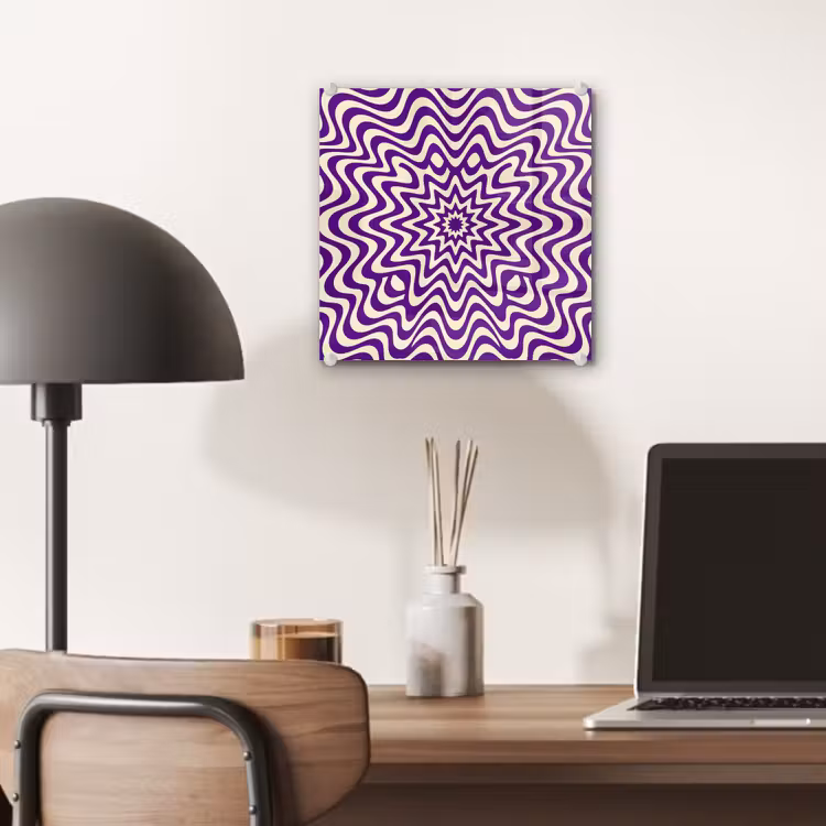 Glass Print - Abstract - Waves - Optical - Modern - Purple — 7