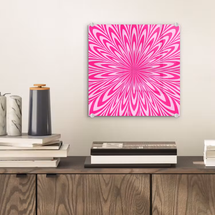 Glass Print - Pattern - Optical - Pink — 2