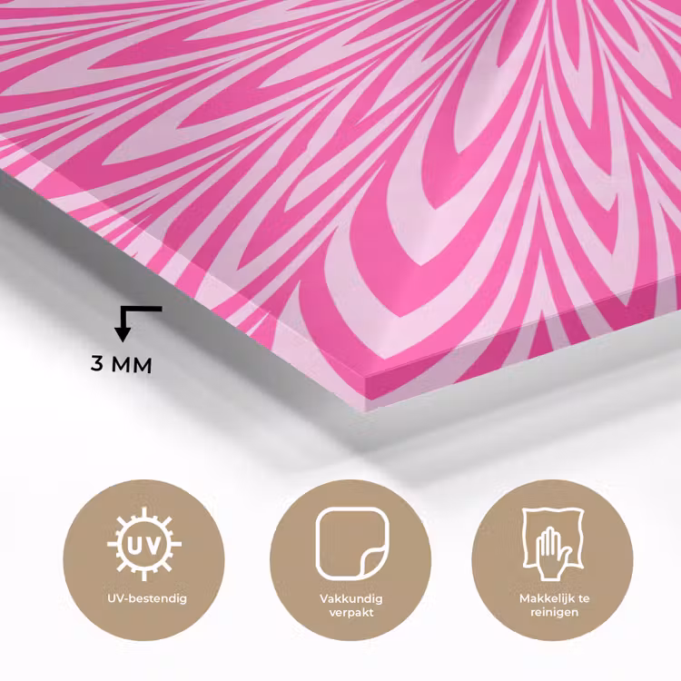 Glass Print - Pattern - Optical - Pink — 3