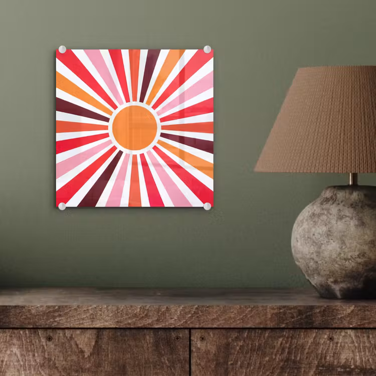 Glass Print - Sun - Rays - Abstract - Colorful — 4