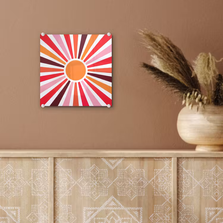 Glass Print - Sun - Rays - Abstract - Colorful — 6