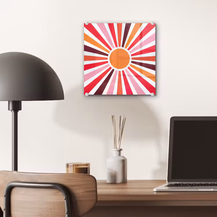 Glass Print - Sun - Rays - Abstract - Colorful — 7