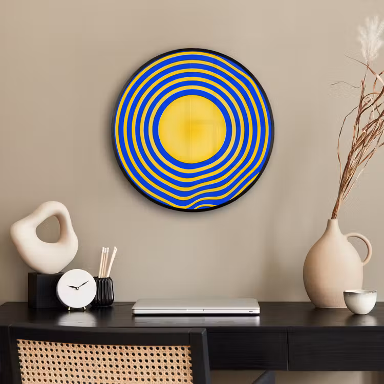 Photo Frame Round - Abstract Pattern - Blue — 2