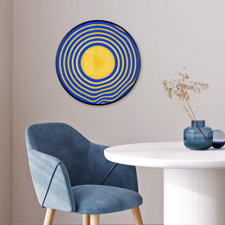 Photo Frame Round - Abstract Pattern - Blue — 3