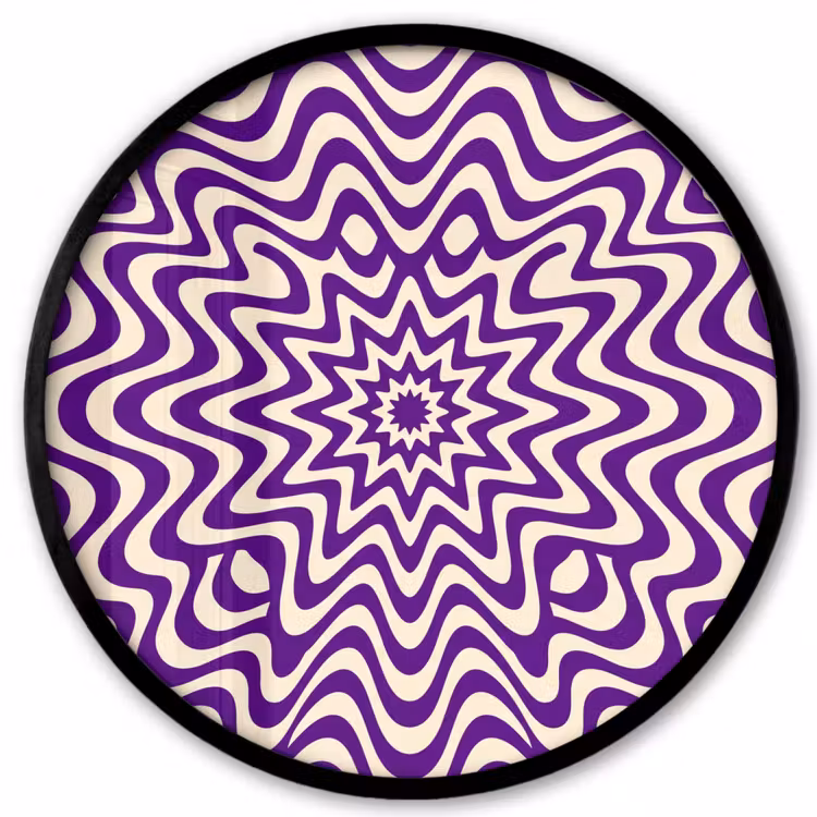 Photo Frame Round - Abstract - Waves - Optical - Modern - Purple — 1
