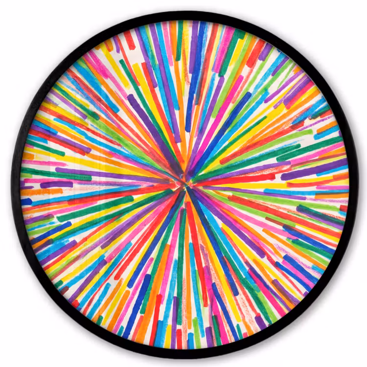 Photo Frame Round - Lines - Colorful - Abstract — 1