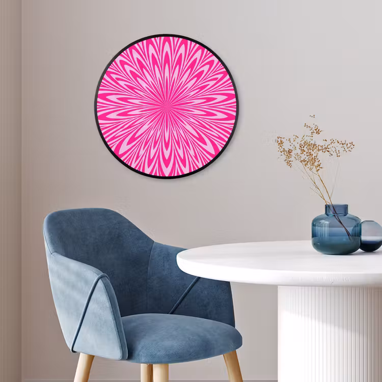 Photo Frame Round - Pattern - Optical - Pink — 3