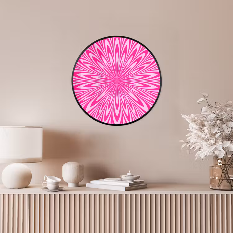 Photo Frame Round - Pattern - Optical - Pink — 4