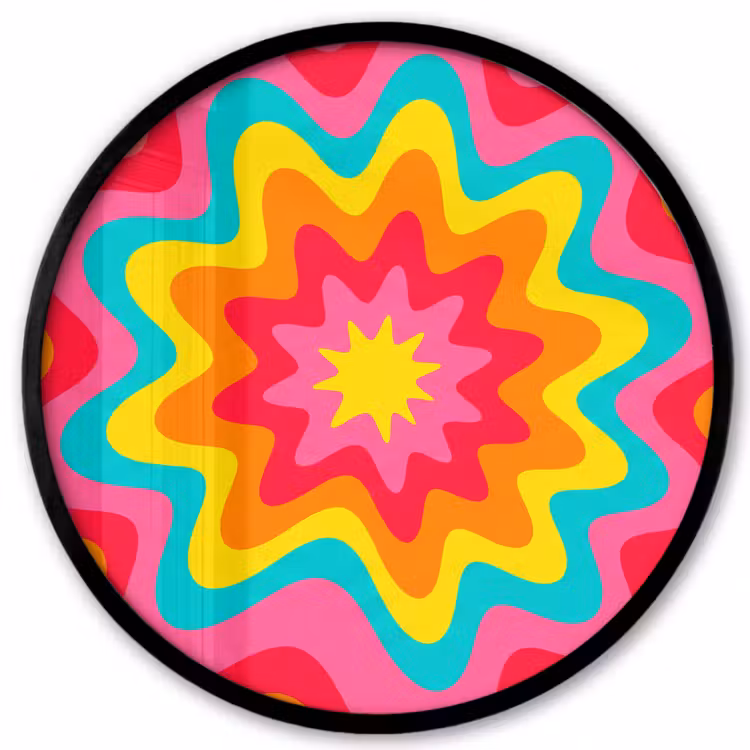Photo Frame Round - Pattern - Wavy - Colorful — 1